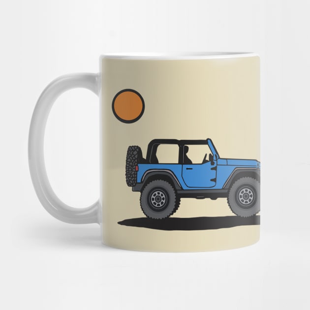 Blue Wrangler with Sun by Trent Tides